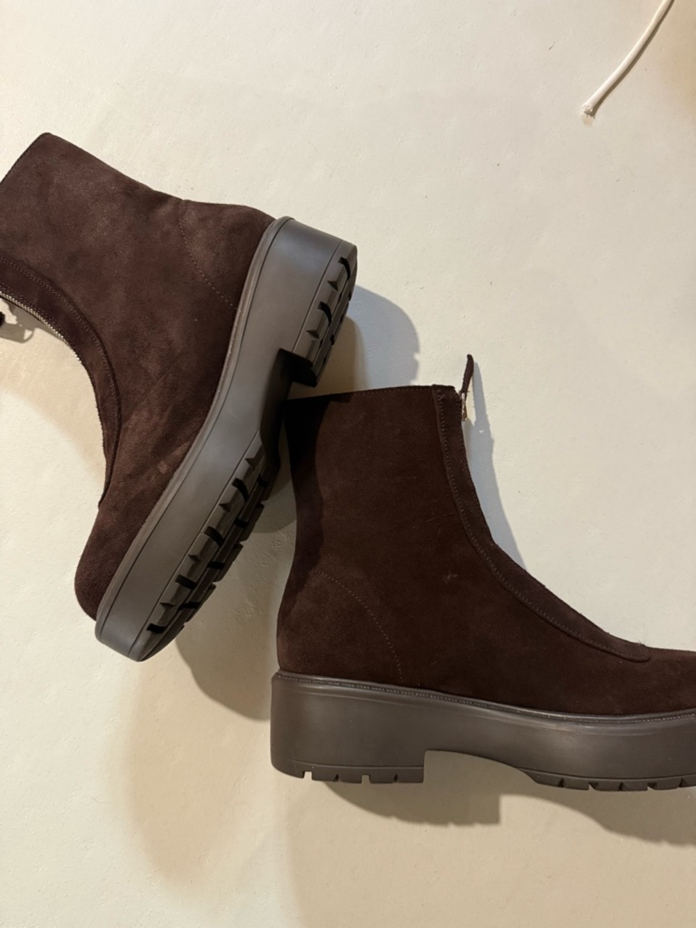 Steve Madden Dark Brown Suede Platform Chelsea Booties
